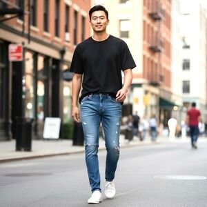 AG Adriano Goldschmied Destroyed Stilt Cigarette Distressed Jeans 32/31 UNISEX